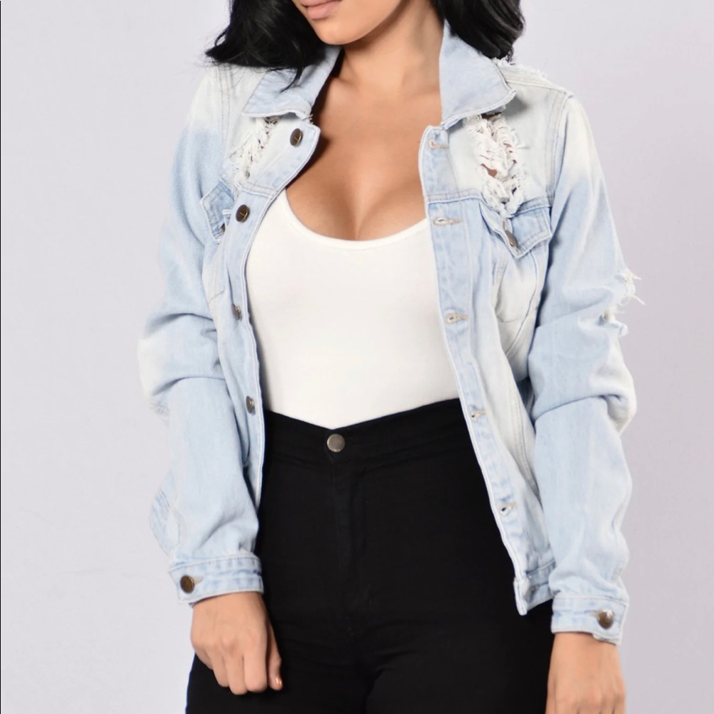 Fashion Nova Distressed Denim Jacket